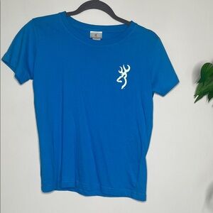 Browning Blue T-Shirt with White Deer Logo